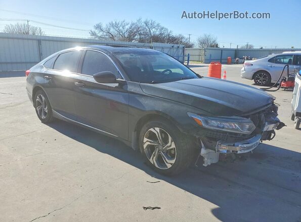 1HGCV1F40KA175040 2019 HONDA ACCORD Черный Передняя правая четверть