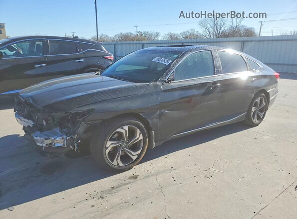 1HGCV1F40KA175040 2019 HONDA ACCORD Черный Передняя левая четверть