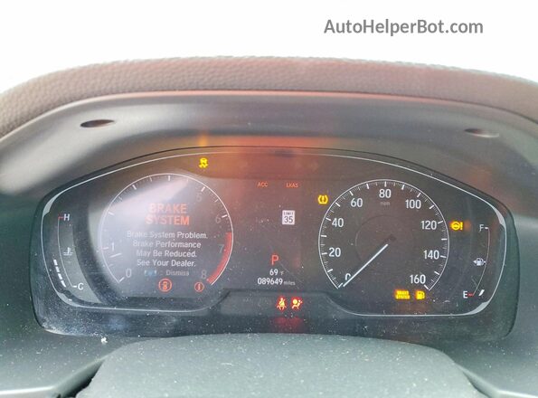 1HGCV1F41KA149093 2019 HONDA ACCORD Серебряный Вид щитка приборов