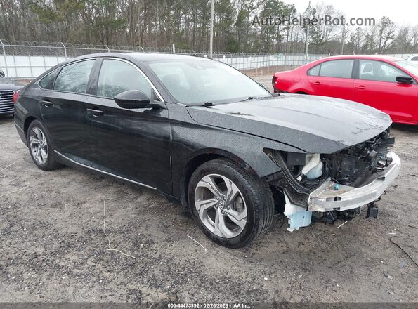 1HGCV1F46KA028687 2019 HONDA ACCORD Черный Передняя правая четверть