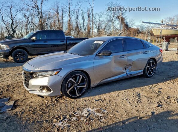 1HGCV1F48NA035922 2022 HONDA ACCORD Серебряный Передняя левая четверть