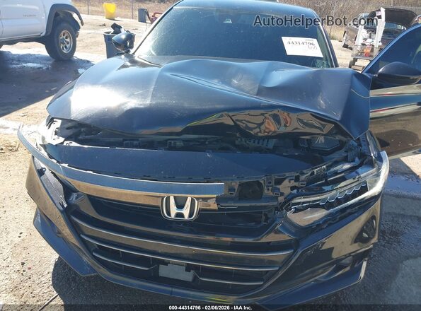 1HGCV1F48NA077653 2022 HONDA ACCORD Черный Вид сзади