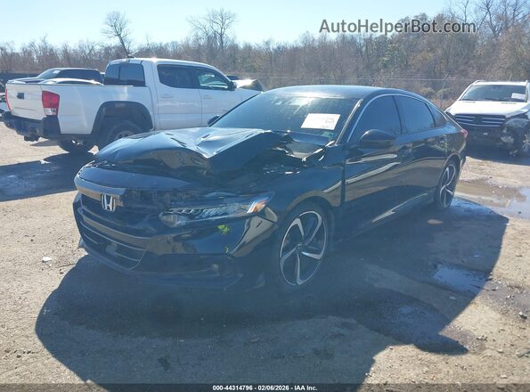 1HGCV1F48NA077653 2022 HONDA ACCORD Черный Передняя левая четверть