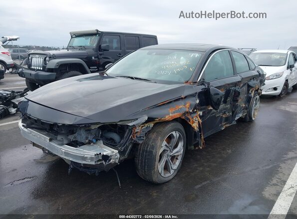 1HGCV1F55JA098124 2018 HONDA ACCORD Черный Передняя левая четверть