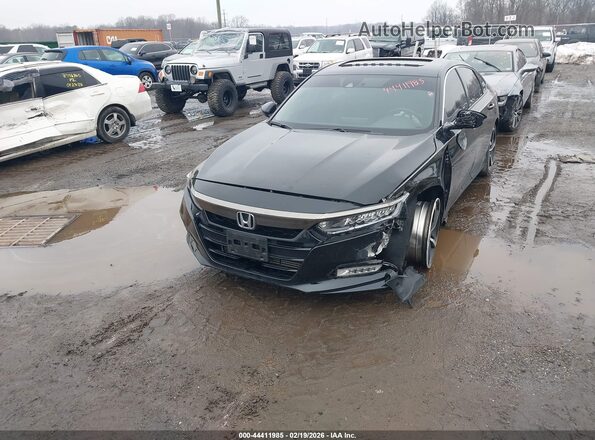 1HGCV2F36KA020506 2019 HONDA ACCORD Черный Передняя левая четверть