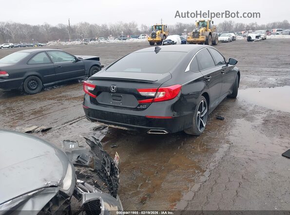 1HGCV2F36KA020506 2019 HONDA ACCORD Черный Задняя правая четверть
