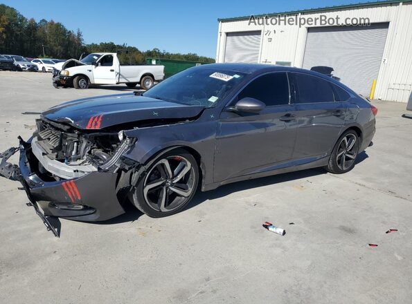 1HGCV2F3XKA008844 2019 HONDA ACCORD Серый Передняя левая четверть