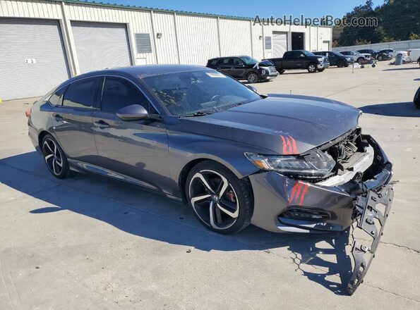 1HGCV2F3XKA008844 2019 HONDA ACCORD Серый Передняя правая четверть