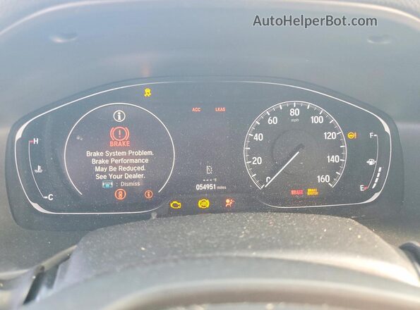 1HGCV2F94KA014997 2019 HONDA ACCORD Burgundy Вид щитка приладів