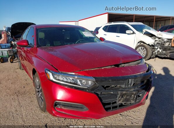 1HGCV3F10KA005925 2019 HONDA ACCORD HYBRID Red Передня права чверть