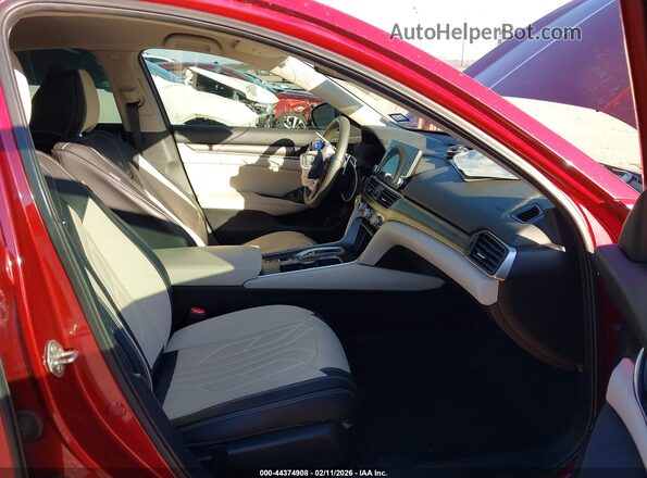 1HGCV3F10KA005925 2019 HONDA ACCORD HYBRID Red Вид салону спереду