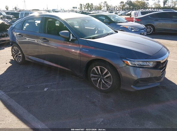 1HGCV3F14MA000410 2021 HONDA ACCORD HYBRID Серый Передняя правая четверть