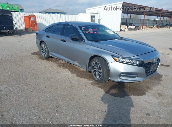 1HGCV3F19JA015822 2018 HONDA ACCORD HYBRID Серебряный Передняя правая четверть