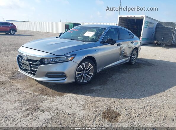 1HGCV3F19JA015822 2018 HONDA ACCORD HYBRID Серебряный Передняя левая четверть