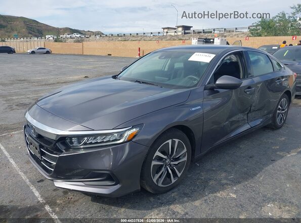 1HGCV3F1XMA018300 2021 HONDA ACCORD HYBRID Gray Передня ліва чверть