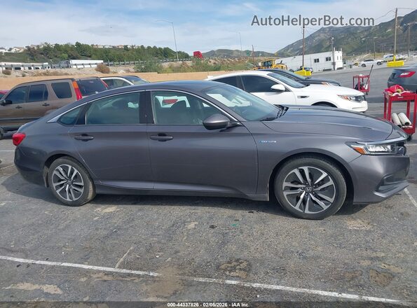1HGCV3F1XMA018300 2021 HONDA ACCORD HYBRID Gray Вид задньої частини салону