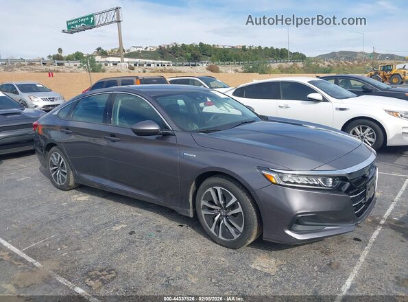 1HGCV3F1XMA018300 2021 HONDA ACCORD HYBRID Gray Передня права чверть