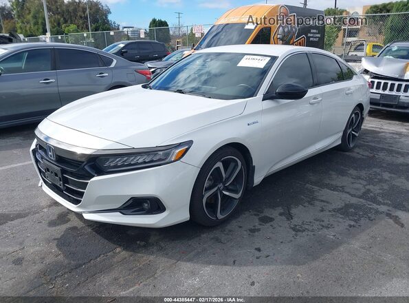 1HGCV3F20NA018378 2022 HONDA ACCORD HYBRID Белый Передняя левая четверть