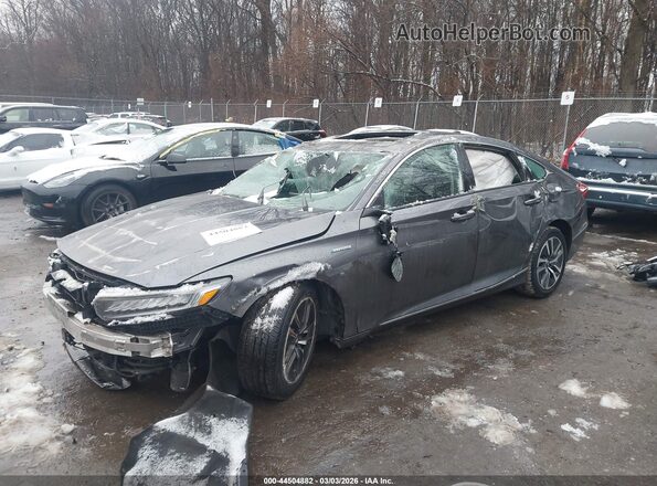 1HGCV3F41MA012105 2021 HONDA ACCORD HYBRID Gray წინა მარცხენა ხედი სამი მეოთხედიდან