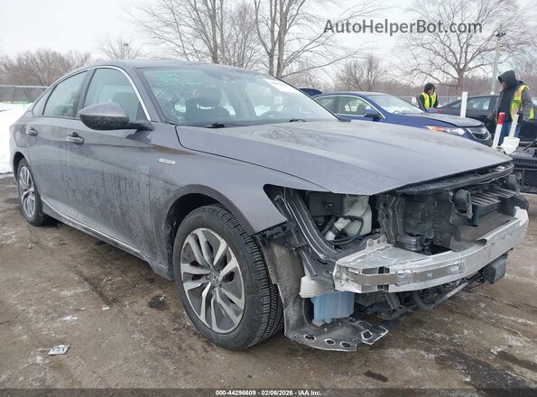 1HGCV3F41MA016204 2021 HONDA ACCORD HYBRID Gray Delantero derecho