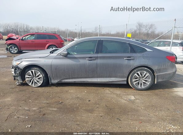 1HGCV3F46JA015268 2018 HONDA ACCORD HYBRID Gray 