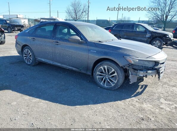 1HGCV3F49JA000764 2018 HONDA ACCORD HYBRID Gray Przód prawy