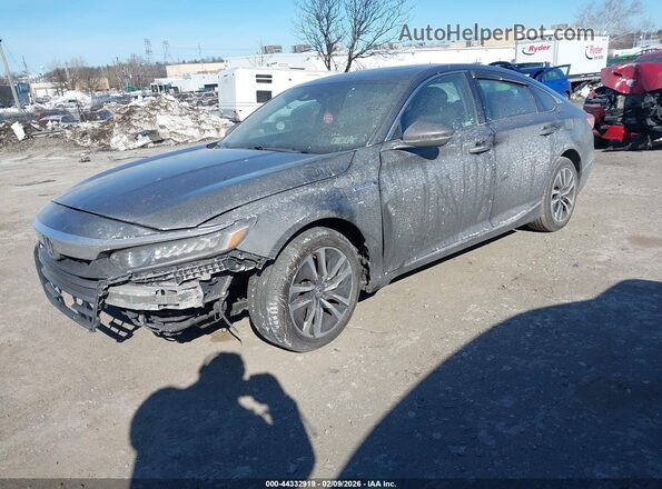 1HGCV3F49JA000764 2018 HONDA ACCORD HYBRID Gray Przód lewy