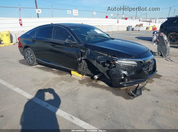 1HGCV3F49MA019738 2021 HONDA ACCORD HYBRID Black Przód prawy