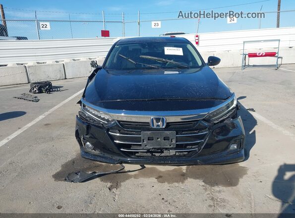 1HGCV3F49MA019738 2021 HONDA ACCORD HYBRID Black Widok wnętrza z tyłu