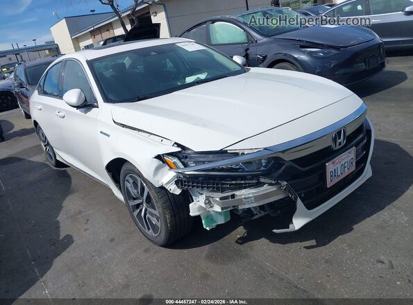 1HGCV3F50LA018131 2020 HONDA ACCORD HYBRID Белый Передняя правая четверть