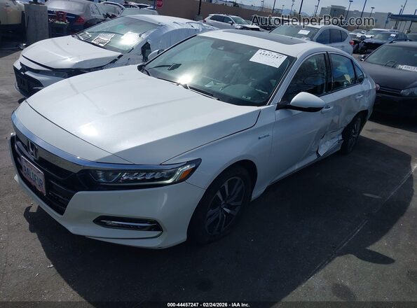 1HGCV3F50LA018131 2020 HONDA ACCORD HYBRID Белый Передняя левая четверть