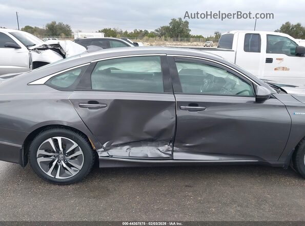 1HGCV3F52JA004938 2018 HONDA ACCORD HYBRID Gray Front view