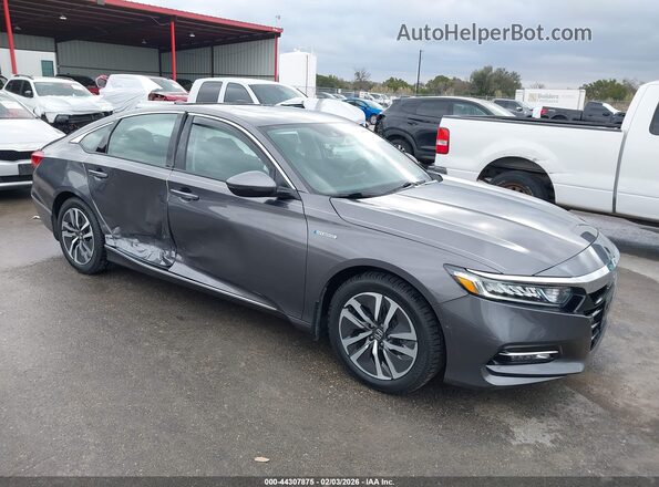 1HGCV3F52JA004938 2018 HONDA ACCORD HYBRID Gray Front right