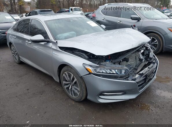 1HGCV3F55KA019497 2019 HONDA ACCORD HYBRID Gray Delantero derecho
