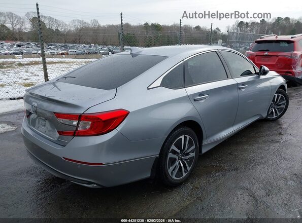 1HGCV3F55MA010317 2021 HONDA ACCORD HYBRID Silver Trasero derecho