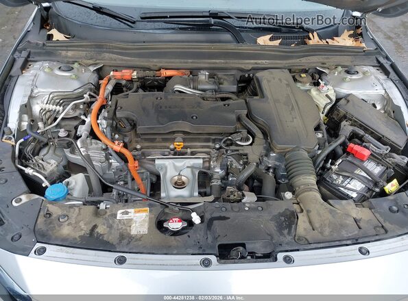 1HGCV3F55MA010317 2021 HONDA ACCORD HYBRID Silver Vista trasera
