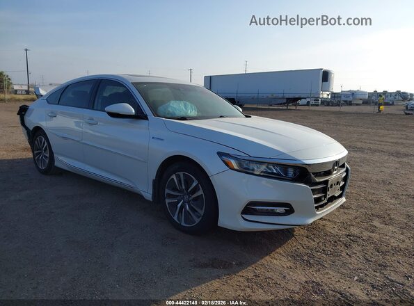 1HGCV3F56LA005903 2020 HONDA ACCORD HYBRID Белый Передняя правая четверть