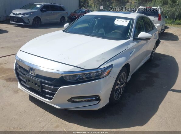 1HGCV3F56LA010731 2020 HONDA ACCORD HYBRID White Vista tres cuartos delantera izquierda