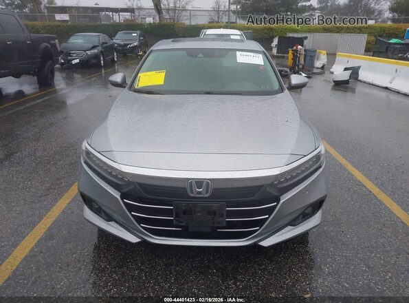 1HGCV3F57MA021142 2021 HONDA ACCORD HYBRID Silver Instrument cluster view