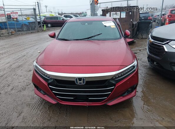 1HGCV3F90MA009496 2021 HONDA ACCORD HYBRID Red Widok wnętrza z tyłu