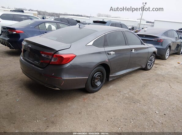 1HGCV3F91KA014848 2019 HONDA ACCORD HYBRID Gray Trasero derecho