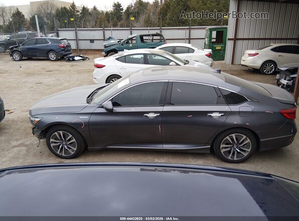 1HGCV3F91KA014848 2019 HONDA ACCORD HYBRID Gray 