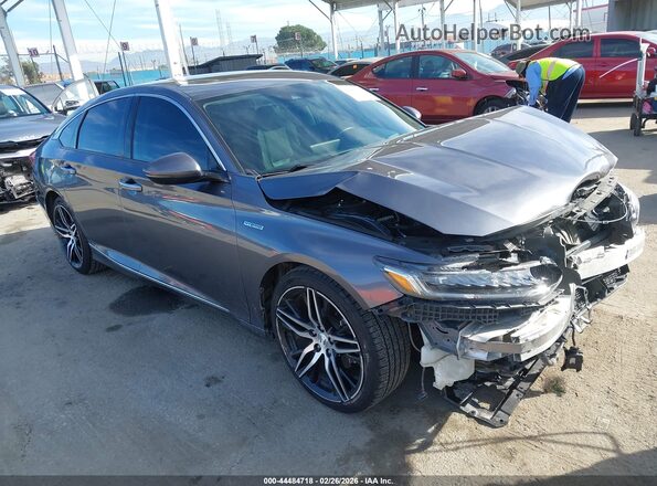 1HGCV3F93MA014305 2021 HONDA ACCORD HYBRID Gray წინა მარჯვენა