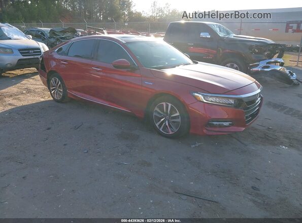 1HGCV3F95JA014396 2018 HONDA ACCORD HYBRID Красный Передняя правая четверть