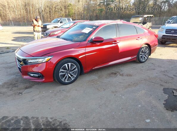 1HGCV3F95JA014396 2018 HONDA ACCORD HYBRID Красный Передняя левая четверть