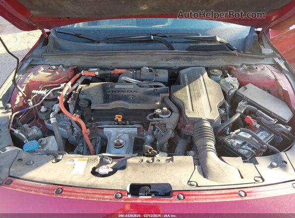 1HGCV3F95JA014396 2018 HONDA ACCORD HYBRID Красный Вид сзади