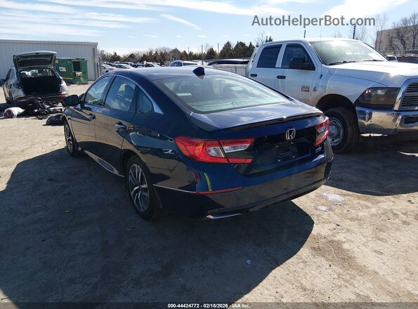 1HGCV3F96KA002680 2019 HONDA ACCORD HYBRID Blue Trasero izquierdo