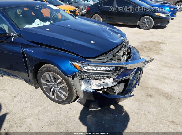 1HGCV3F96KA002680 2019 HONDA ACCORD HYBRID Blue Vista frontal