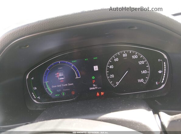 1HGCV3F96KA002680 2019 HONDA ACCORD HYBRID Blue Vista de los asientos traseros