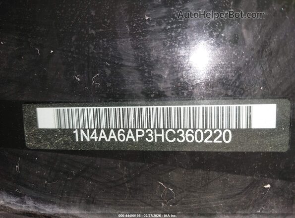 1N4AA6AP3HC360220 2017 NISSAN MAXIMA Black Շարժիչի բաժամունքի տեսք